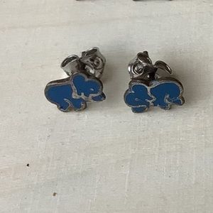 NEW vintage Elephant Mexican Silver & Turquoise enamel earrings
